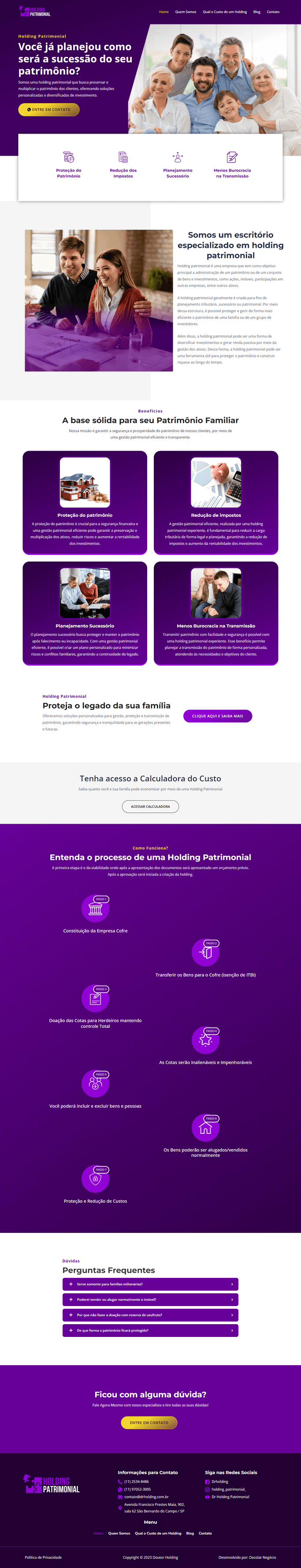 Portfólio Decolar Negócio - site para holding