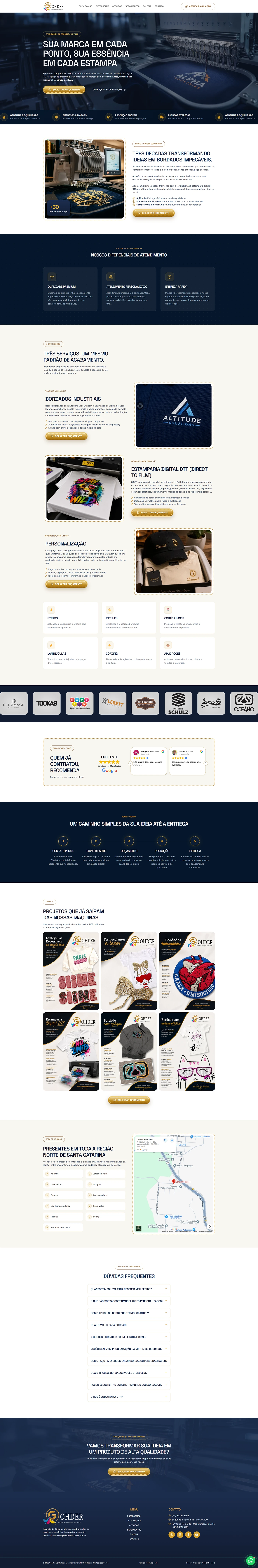 Landing page da Gohder Estampas, projeto da Decolar Negócio