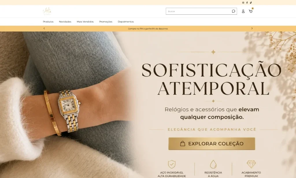 Acessórios da Loh: loja virtual de relógios e acessórios 1 Print do projeto Acessórios da Loh