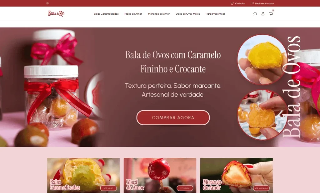 Print do site Balas da Kah criado pela Decolar Negócio