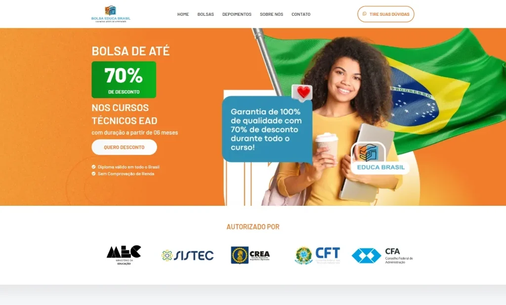 Print do projeto Bolsa Educa Brasil