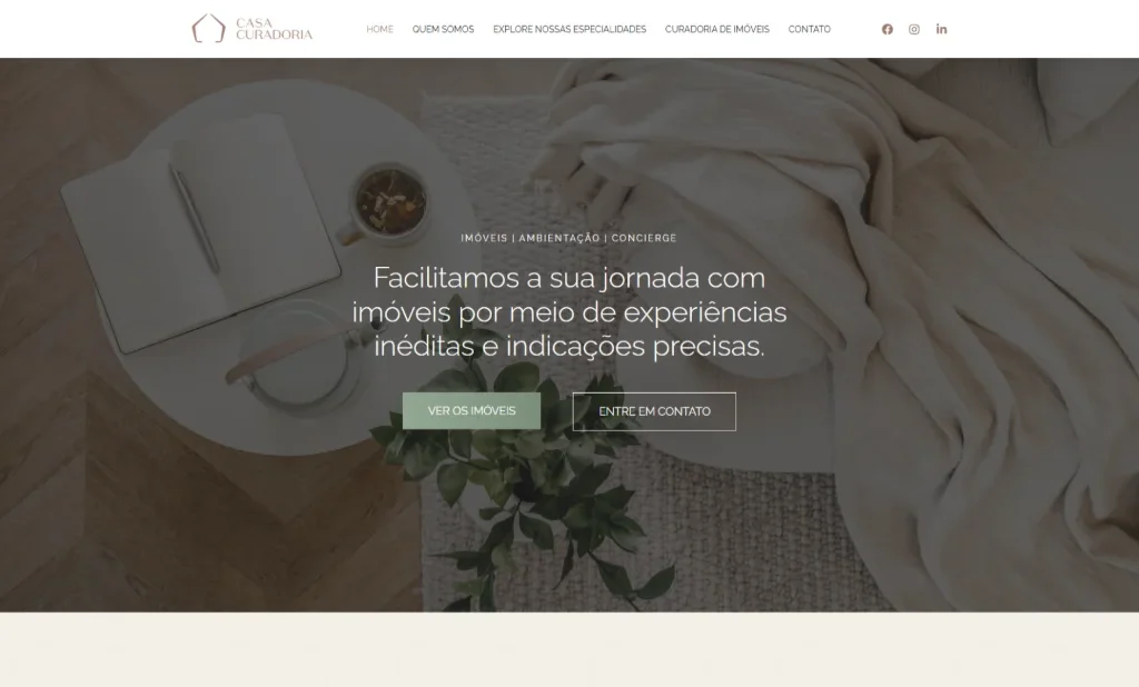 Casa Curadoria: site de curadoria de imóveis 1 Print do projeto Casa Curadoria