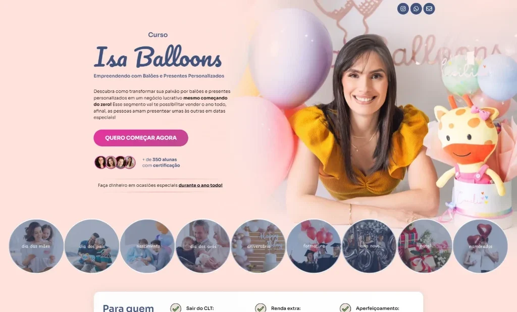 Print do projeto Isa Balloons