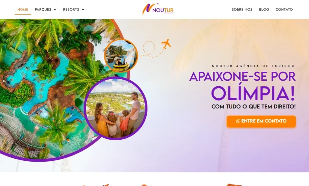 Noutur: site de agência de turismo em Olímpia 1 Print do projeto Noutur
