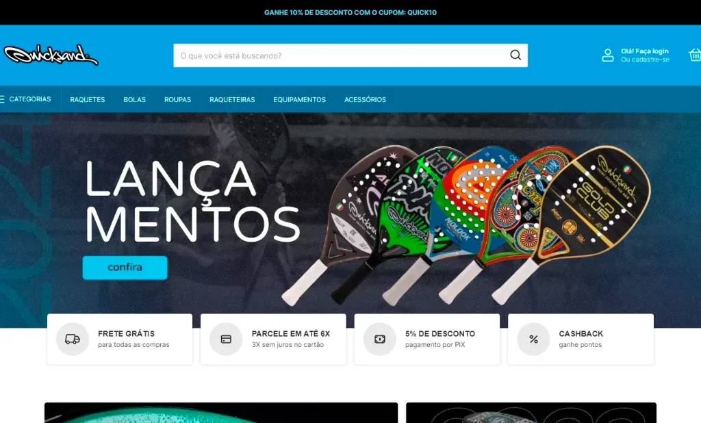 Quicksand: loja Nuvemshop de beach tennis 1 Print do projeto Quicksand